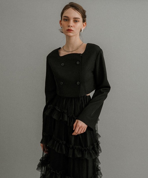 Tiered tulle Skirt+JK ブラウン　Lサイズ Tiered tulle Skirt+JK ブラウン Lサイズ 【公式通販】