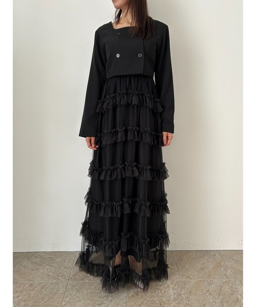 【専用】【et.UNiVER】Tiered tulle Skirt+JK et.UNiVER ドレス Tiered tulle Skirt+JK : ZOZOTOWN Yahoo!店 - 通販