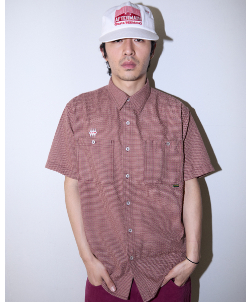 AFTERMATH(アフターマス)の「CHECK SHIRT (RED)(シャツ/ブラウス・レディース・レッド・LARGE/X-LARGE/MEDIUM)」の4枚目の写真