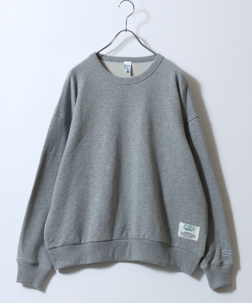 DISCUS（ディスカス）の「DISCUS/ディスカス 裏毛 パウダーブリーチ加工 ワンポイント刺繍 トレーナー スウェット レディース メンズ（スウェット・レディース・グリーン/レッド/ブラウン/ブルー/グレー/ブラック/マスタード・FREE）」の10枚目の写真