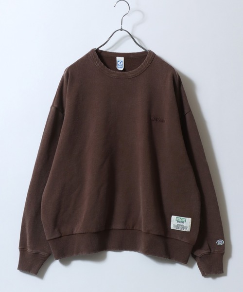 DISCUS（ディスカス）の「DISCUS/ディスカス 裏毛 パウダーブリーチ加工 ワンポイント刺繍 トレーナー スウェット レディース メンズ（スウェット・レディース・グリーン/レッド/ブラウン/ブルー/グレー/ブラック/マスタード・FREE）」の12枚目の写真