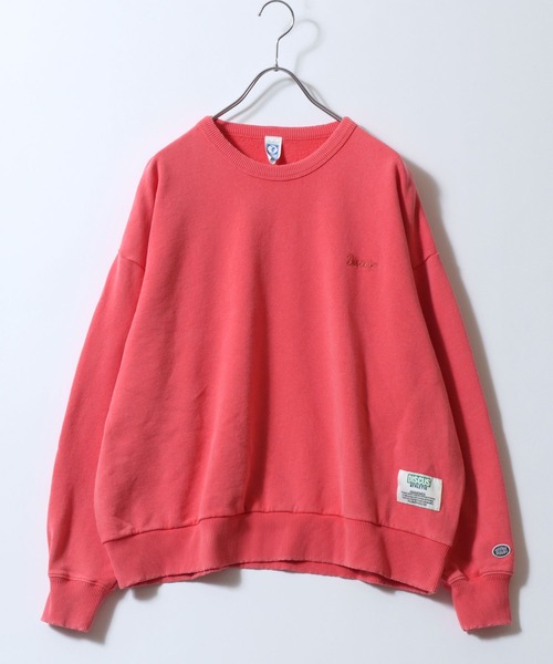 DISCUS（ディスカス）の「DISCUS/ディスカス 裏毛 パウダーブリーチ加工 ワンポイント刺繍 トレーナー スウェット レディース メンズ（スウェット・レディース・グリーン/レッド/ブラウン/ブルー/グレー/ブラック/マスタード・FREE）」の20枚目の写真