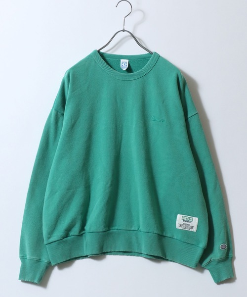 DISCUS（ディスカス）の「DISCUS/ディスカス 裏毛 パウダーブリーチ加工 ワンポイント刺繍 トレーナー スウェット レディース メンズ（スウェット・レディース・グリーン/レッド/ブラウン/ブルー/グレー/ブラック/マスタード・FREE）」の14枚目の写真