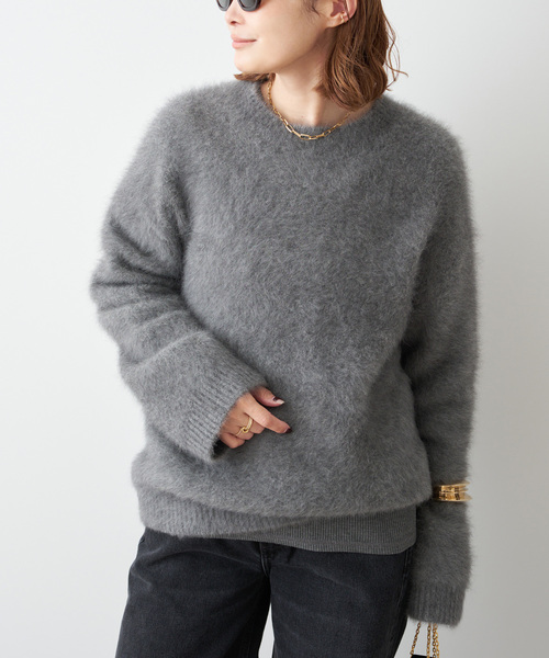 Deuxieme Classe（ドゥーズィエムクラス）の「*DUET クルーネック セーター（ニット/セーター・レディース・ウッド/ブラック/チャコールグレー・FREE）」の2枚目の写真