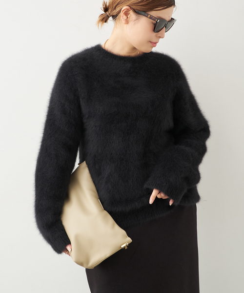 Deuxieme Classe（ドゥーズィエムクラス）の「*DUET クルーネック セーター（ニット/セーター・レディース・ウッド/ブラック/チャコールグレー・FREE）」の7枚目の写真