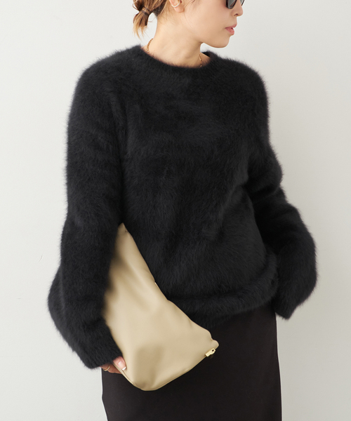 Deuxieme Classe（ドゥーズィエムクラス）の「*DUET クルーネック セーター（ニット/セーター・レディース・ウッド/ブラック/チャコールグレー・FREE）」の8枚目の写真