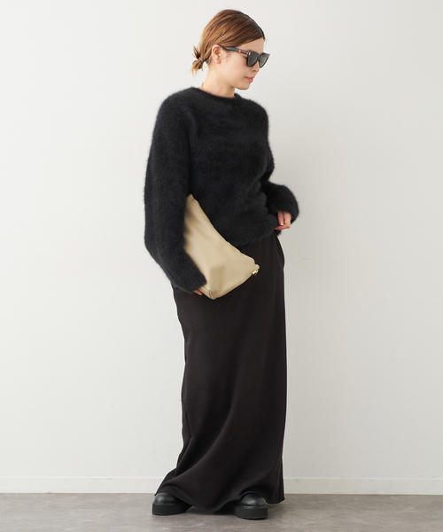 Deuxieme Classe（ドゥーズィエムクラス）の「*DUET クルーネック セーター（ニット/セーター・レディース・ウッド/ブラック/チャコールグレー・FREE）」の10枚目の写真