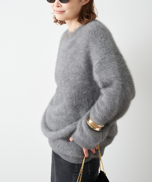 Deuxieme Classe（ドゥーズィエムクラス）の「*DUET クルーネック セーター（ニット/セーター・レディース・ウッド/ブラック/チャコールグレー・FREE）」の14枚目の写真