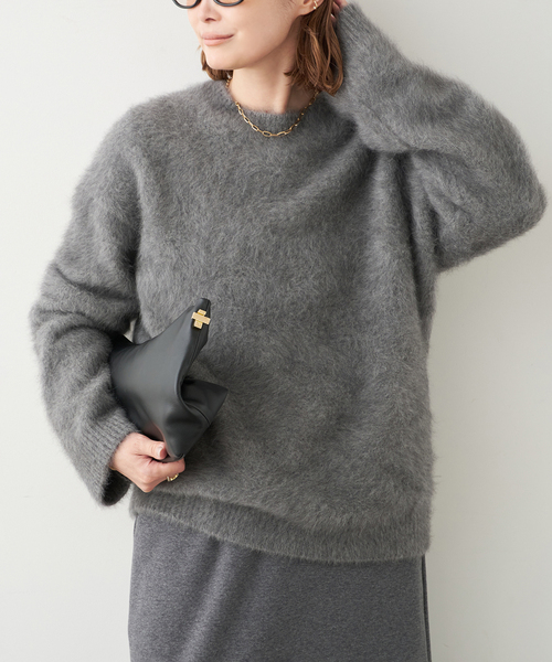 Deuxieme Classe（ドゥーズィエムクラス）の「*DUET クルーネック セーター（ニット/セーター・レディース・ウッド/ブラック/チャコールグレー・FREE）」の19枚目の写真