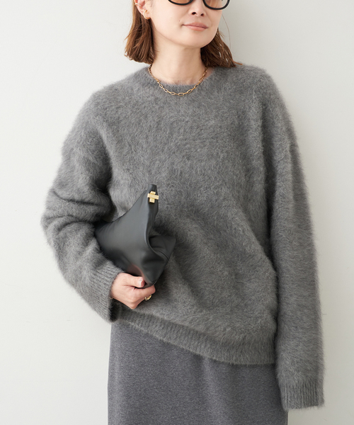 Deuxieme Classe（ドゥーズィエムクラス）の「*DUET クルーネック セーター（ニット/セーター・レディース・ウッド/ブラック/チャコールグレー・FREE）」の20枚目の写真