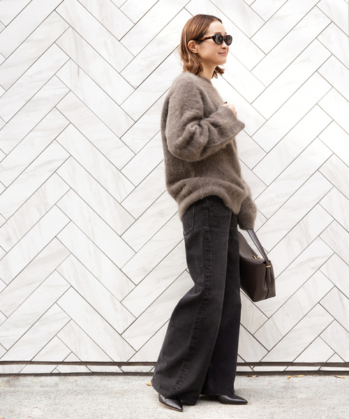 ドゥーズィエムクラス　2022AW DUET クルーネックセーター　黒　ニット DUET クルーネック セーター（ニット／セーター）｜Deuxieme Classe