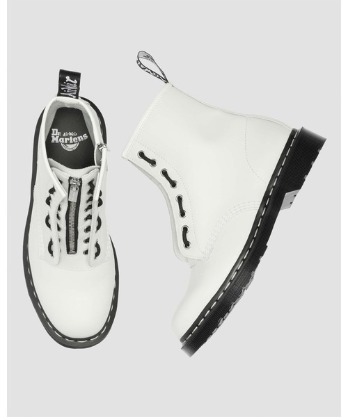 Dr. Martens（ドクターマーチン）の「Dr. Martens/ドクターマーチン 1460 ZIP ホワイトステッチ 8 ホール ブーツ 43413100（ブーツ・メンズ・ホワイト・UK8/UK7/UK6/UK5/UK4/UK3/UK11/UK10/UK9）」の2枚目の写真