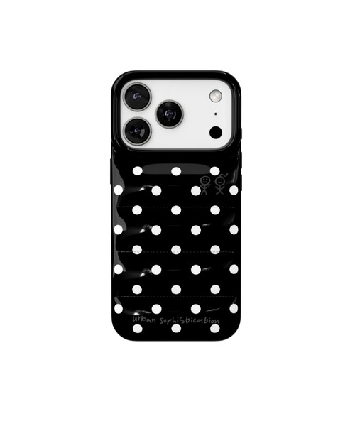 Urban Sophistication(アーバンソフィスティケーション)の「THE PUFFER CASE(スマホケース/カバー・レディース・ブラック×ホワイト・iPhone 15 Pro/iPhone 16/iPhone 16 Pro/4/3/2/ONE SIZE/iPhone 13/14/15)」の5枚目の写真