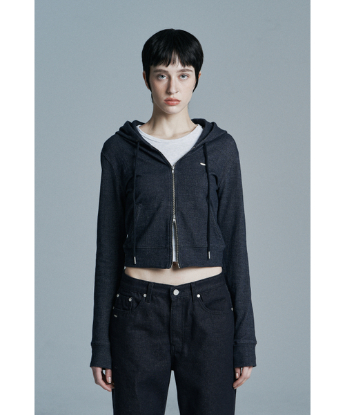 SYNERJYN(シナジン)の「INDIGO SLIM DENIM ZIP UP BLUE(パーカー・レディース・その他・ONE SIZE)」の1枚目の写真