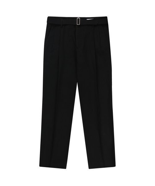 SOLEW(ソル)の「ベルト付きツーピンタックテーパードパンツ_ブラック(スラックス・メンズ・その他・SMALL/MEDIUM)」の1枚目の写真