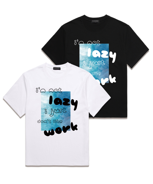 OUSE（オウズ）の「NOT LAZY オーバーサイズ 半袖Tシャツ (DS024) ブラック（Tシャツ/カットソー・レディース・その他・SMALL/MEDIUM/LARGE/X-LARGE/XX-LARGE）」の3枚目の写真