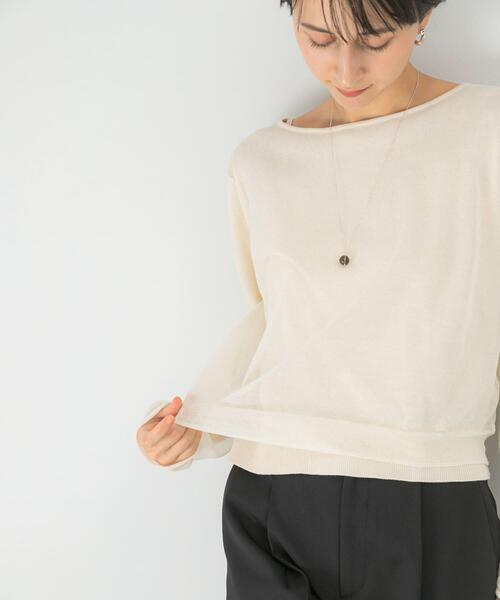 URBAN RESEARCH ROSSO WOMEN（アーバンリサーチ　ロッソ）の「シアーレイヤードニット（ニット/セーター・レディース・ピンク/オフホワイト・FREE）」の17枚目の写真