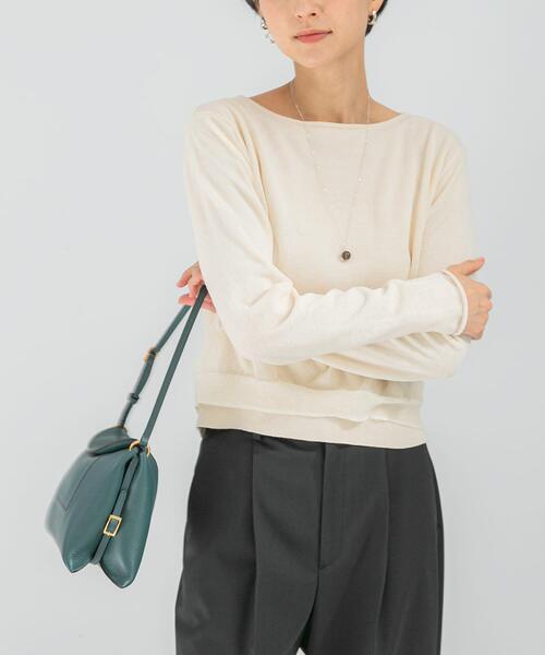 URBAN RESEARCH ROSSO WOMEN（アーバンリサーチ　ロッソ）の「シアーレイヤードニット（ニット/セーター・レディース・ピンク/オフホワイト・FREE）」の15枚目の写真