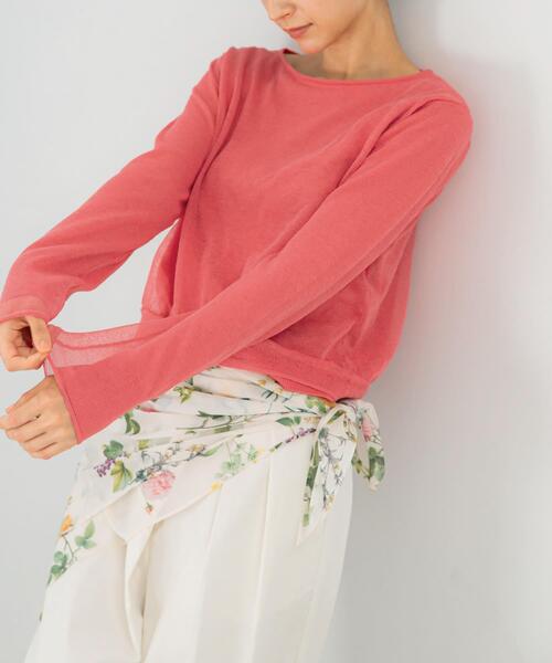 URBAN RESEARCH ROSSO WOMEN（アーバンリサーチ　ロッソ）の「シアーレイヤードニット（ニット/セーター・レディース・ピンク/オフホワイト・FREE）」の7枚目の写真