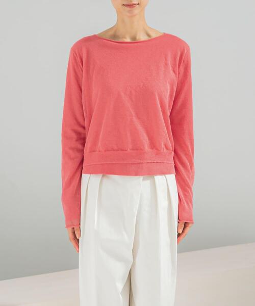 URBAN RESEARCH ROSSO WOMEN（アーバンリサーチ　ロッソ）の「シアーレイヤードニット（ニット/セーター・レディース・ピンク/オフホワイト・FREE）」の5枚目の写真