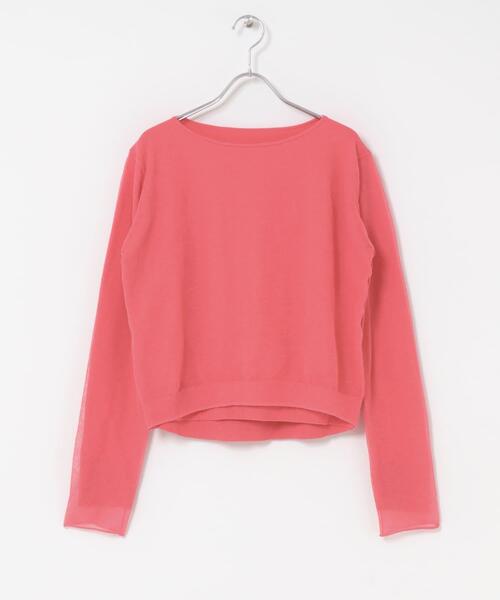 URBAN RESEARCH ROSSO WOMEN（アーバンリサーチ　ロッソ）の「シアーレイヤードニット（ニット/セーター・レディース・ピンク/オフホワイト・FREE）」の21枚目の写真