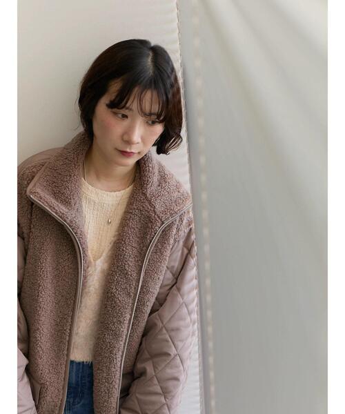 Samansa Mos2 blue（サマンサモスモスブルー）の「スタンドボアキルトジャケット（その他アウター・レディース・ブラック/キナリ/モカ・F）」の7枚目の写真