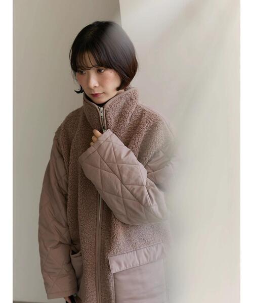 Samansa Mos2 blue（サマンサモスモスブルー）の「スタンドボアキルトジャケット（その他アウター・レディース・ブラック/キナリ/モカ・F）」の13枚目の写真