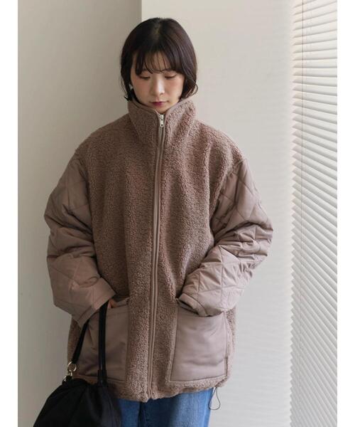 Samansa Mos2 blue（サマンサモスモスブルー）の「スタンドボアキルトジャケット（その他アウター・レディース・ブラック/キナリ/モカ・F）」の14枚目の写真