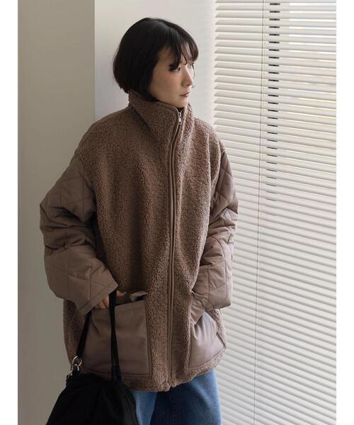 Samansa Mos2 blue（サマンサモスモスブルー）の「スタンドボアキルトジャケット（その他アウター・レディース・ブラック/キナリ/モカ・F）」の15枚目の写真