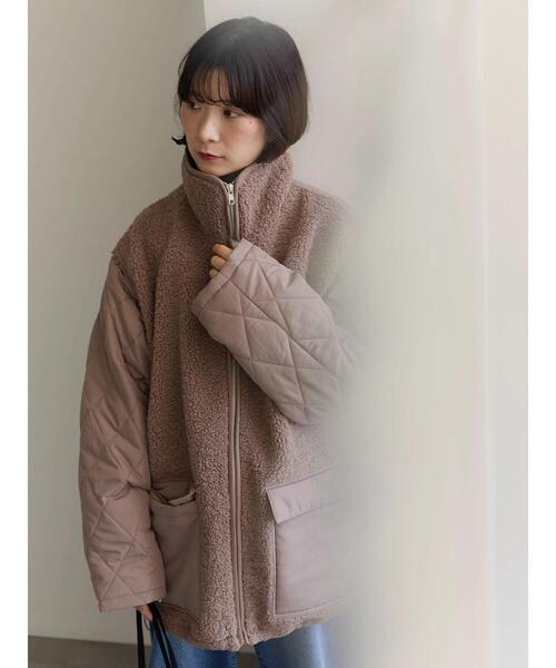 Samansa Mos2 blue（サマンサモスモスブルー）の「スタンドボアキルトジャケット（その他アウター・レディース・ブラック/キナリ/モカ・F）」の16枚目の写真