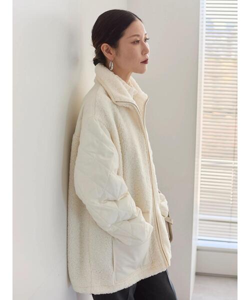 Samansa Mos2 blue（サマンサモスモスブルー）の「スタンドボアキルトジャケット（その他アウター・レディース・ブラック/キナリ/モカ・F）」の19枚目の写真