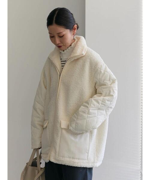 Samansa Mos2 blue（サマンサモスモスブルー）の「スタンドボアキルトジャケット（その他アウター・レディース・ブラック/キナリ/モカ・F）」の20枚目の写真