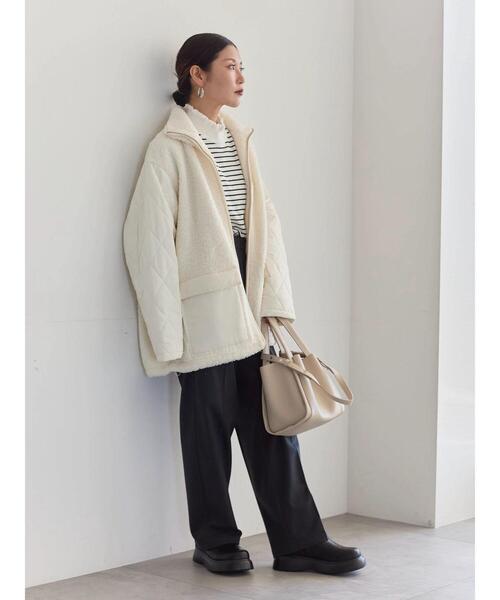 Samansa Mos2 blue（サマンサモスモスブルー）の「スタンドボアキルトジャケット（その他アウター・レディース・ブラック/キナリ/モカ・F）」の21枚目の写真