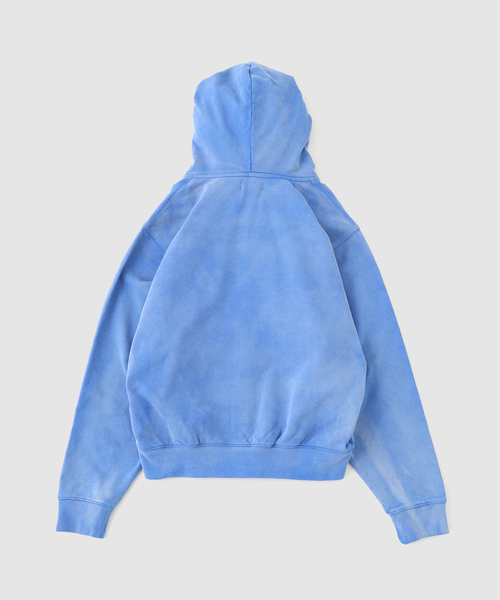 WOKE EDGE(ウォークエッジ)の「WOKE EDGE / ウォークエッジ FADED EMBROIDERY ZIP UP HOODIE(パーカー・メンズ・ブルー/ベージュ・SMALL/MEDIUM/LARGE)」の3枚目の写真
