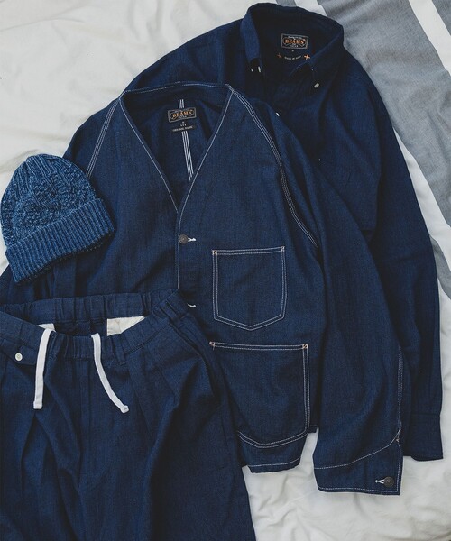 BEAMS PLUS（ビームスプラス）の「2 Pleats Relax Trousers Indigo Oxford（その他パンツ・メンズ・ブルー/インディゴブルー・S/XL/L/M）」の4枚目の写真