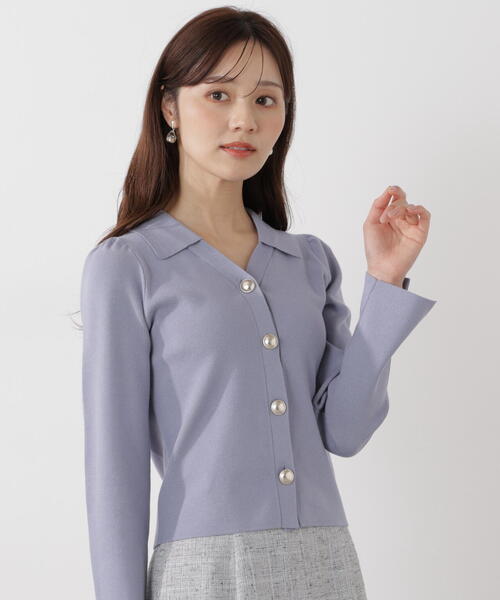 PROPORTION BODY DRESSING（プロポーションボディドレッシング）の「＜ウォッシャブル/UV＞衿付き総針ニット / 1216170103（ニット/セーター・レディース・ホワイト系その他/グレー/ブルー・SMALL/MEDIUM）」の3枚目の写真