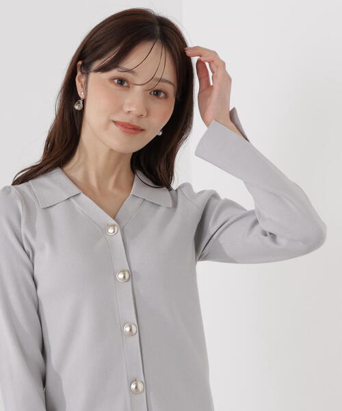 PROPORTION BODY DRESSING（プロポーションボディドレッシング）の「＜ウォッシャブル/UV＞衿付き総針ニット / 1216170103（ニット/セーター・レディース・ホワイト系その他/グレー/ブルー・SMALL/MEDIUM）」の10枚目の写真