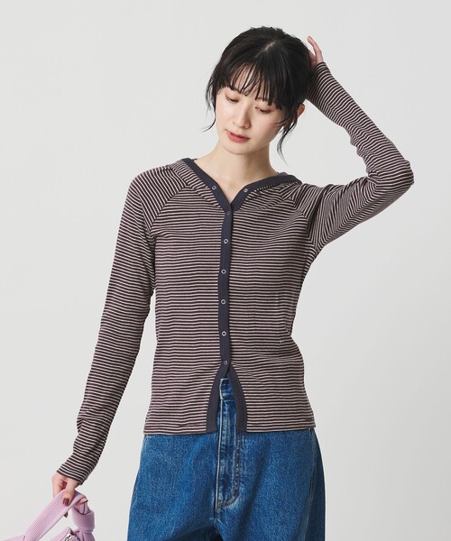 MILLER（ミラー）の「【別注】＜Robert P. Miller ＞ボタンフードトップス（カーディガン/ボレロ・レディース・ダークグレー/レッド/ダークブラウン・FREE）」の12枚目の写真