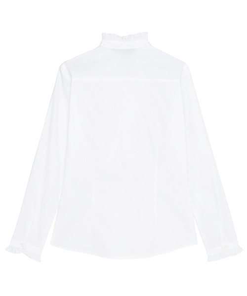 TOKYO SHIRTS(トウキョウシャツ)の「スタンド ゴムシャーリング ブラウス 長袖 レディースデザインシャツ(シャツ/ブラウス・レディース・ホワイト・S/M/L/LL/XL)」の2枚目の写真