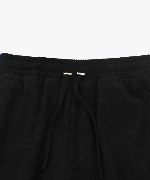 LOSSYROW（ロッシロー）の「Corduroy banding cargo pants Black（スウェットパンツ・レディース・ブラック・FREE）」の6枚目の写真
