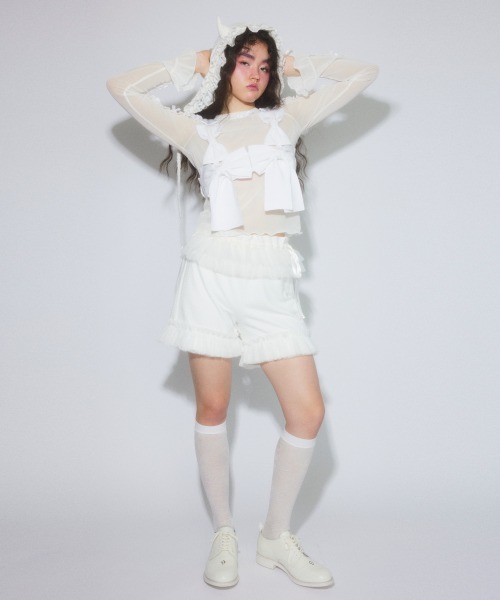 Candy Stripper（キャンディストリッパー）の「DOLLY RIBBON TULLE FRILL トップス（その他トップス・レディース・ブラック/ピンク/オフホワイト・FREE）」の10枚目の写真