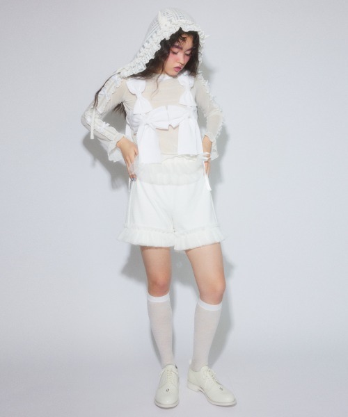 Candy Stripper（キャンディストリッパー）の「DOLLY RIBBON TULLE FRILL トップス（その他トップス・レディース・ブラック/ピンク/オフホワイト・FREE）」の11枚目の写真