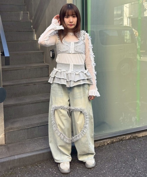 Candy Stripper（キャンディストリッパー）の「DOLLY RIBBON TULLE FRILL トップス（その他トップス・レディース・ブラック/ピンク/オフホワイト・FREE）」の21枚目の写真