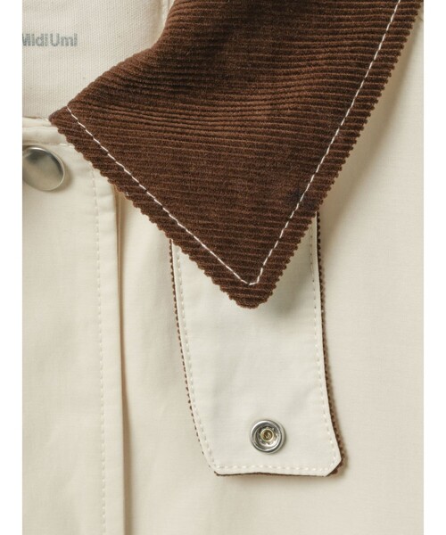 MidiUmi(ミディウミ)の「MidiUmi パッドハンティングロングコート(その他アウター・レディース・アイボリー/ブラック/チャコールグレー・FREE)」の5枚目の写真