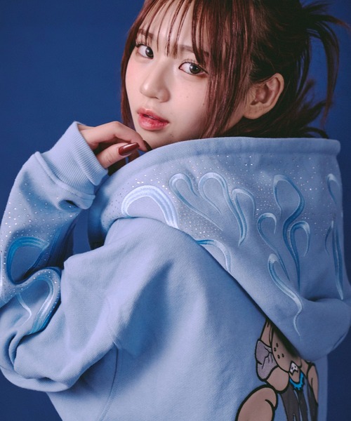 GALFY（ガルフィー）の「GALFY（ガルフィー）ファイヤーピカピカZIPパーカー/刺繍/ラインストーン/スウェットジップアップパーカー（パーカー・メンズ・グレイッシュベージュ/ブラック/サックスブルー・LL/L/M）」の21枚目の写真