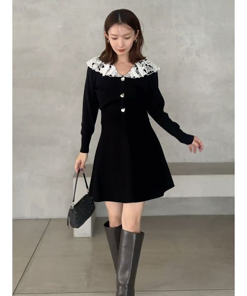 SNIDEL（スナイデル）の「ミニニットセット（ワンピース・レディース・ブラック/イエロー/グレー・F）」の4枚目の写真