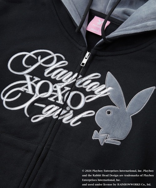 PLAYBOY × X-girl COMPACT ZIP UP SWEAT HOODIE（パーカー）｜PLAYBOY