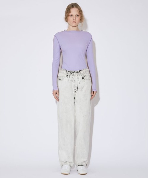 beautiful people（ビューティフルピープル）の「【beautiful people/ビューティフルピープル】left hand twill carved  denim pants/レフトハンドカーブドデニムパンツ（デニムパンツ・レディース・ホワイト・36/34）」の4枚目の写真