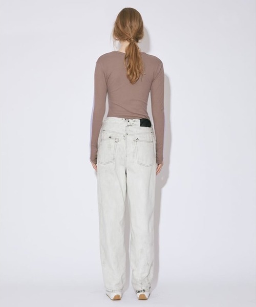 beautiful people（ビューティフルピープル）の「【beautiful people/ビューティフルピープル】left hand twill carved  denim pants/レフトハンドカーブドデニムパンツ（デニムパンツ・レディース・ホワイト・36/34）」の6枚目の写真