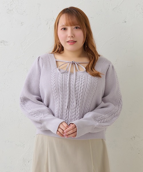 Louiosy（ルオシー）の「【大きいサイズ】リボンデザインスクエア